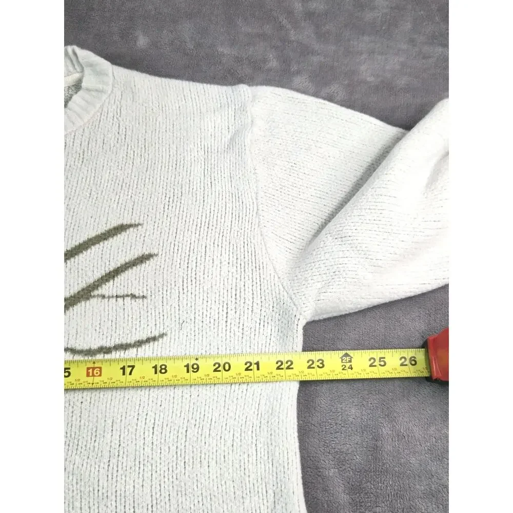 Jordan Flight Men's Sz S Heritage Knit Crewneck Sweater White FD7389-133 C36